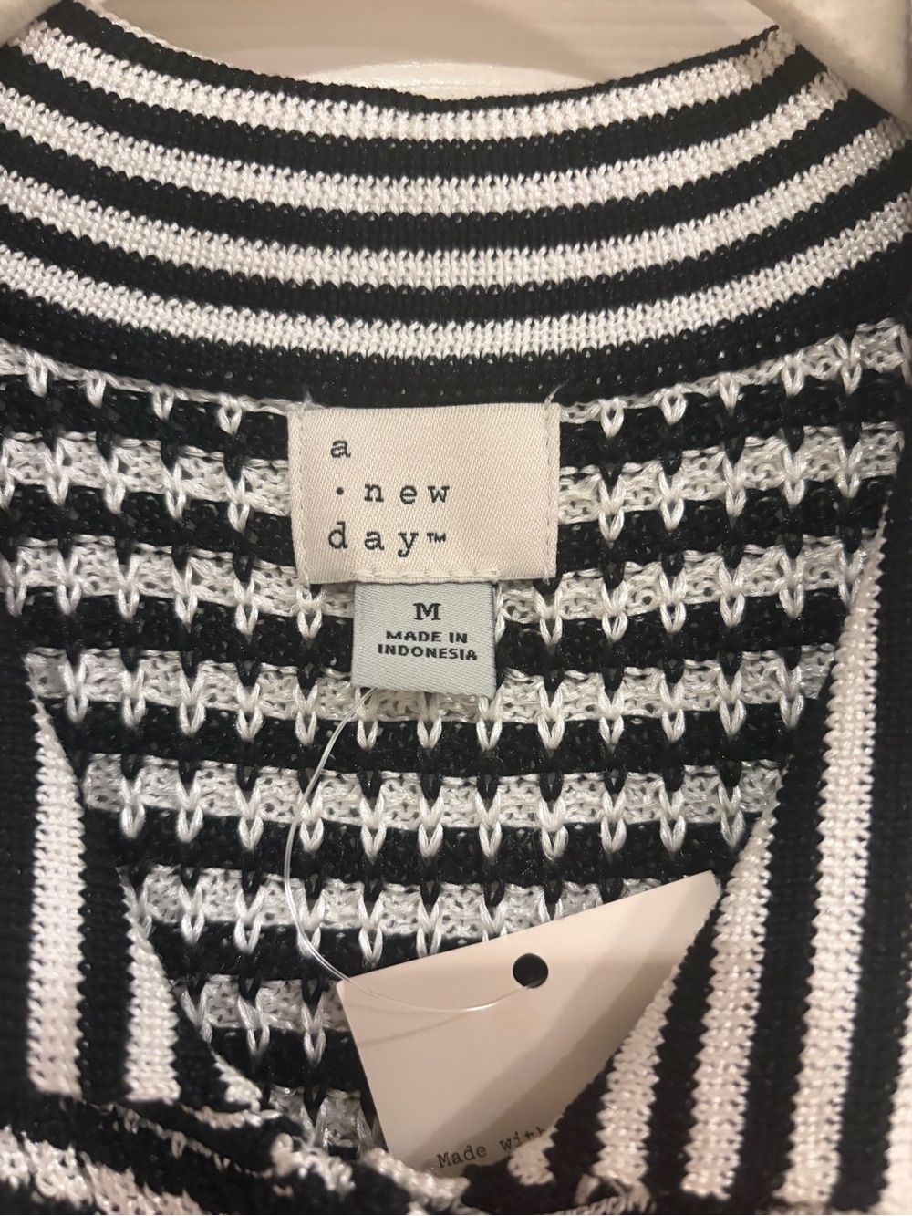 NWT A New Day Black Striped Button-Down Top - Picture 3 of 5